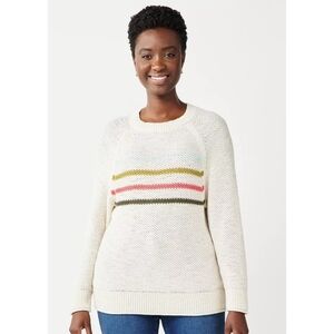 Sonoma All Over Stitch Striped Sweater Beige Size S